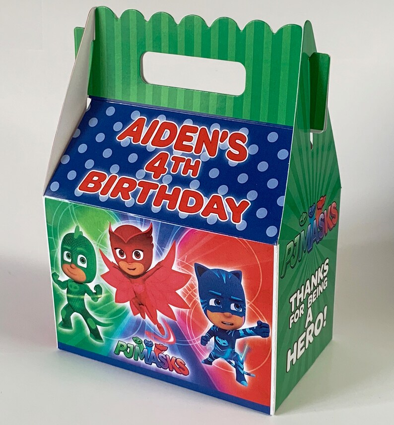 PJ Masks Party Personalized Favor Boxes Pack of 8 Etsy