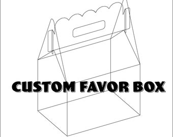 Custom Party Favor Gable Box | Request Your Theme Goody Bag | Order QTY You Need 8 Box Minimum