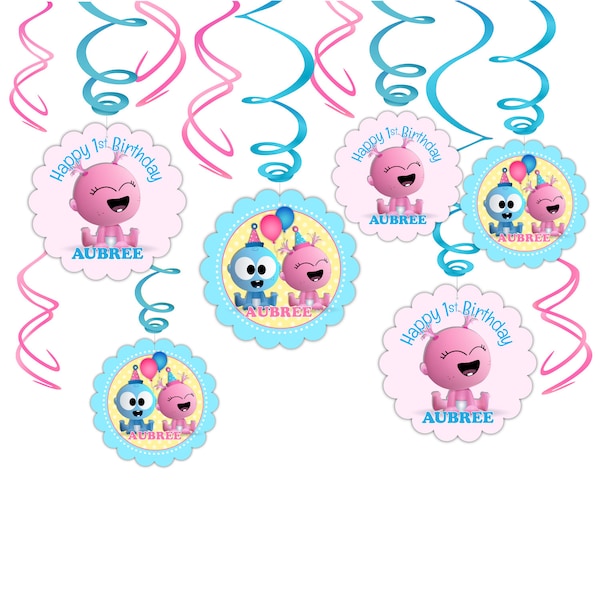 GooGoo & GaaGaa BabyFirst TV Personalized Dangler Decorations Girl Version