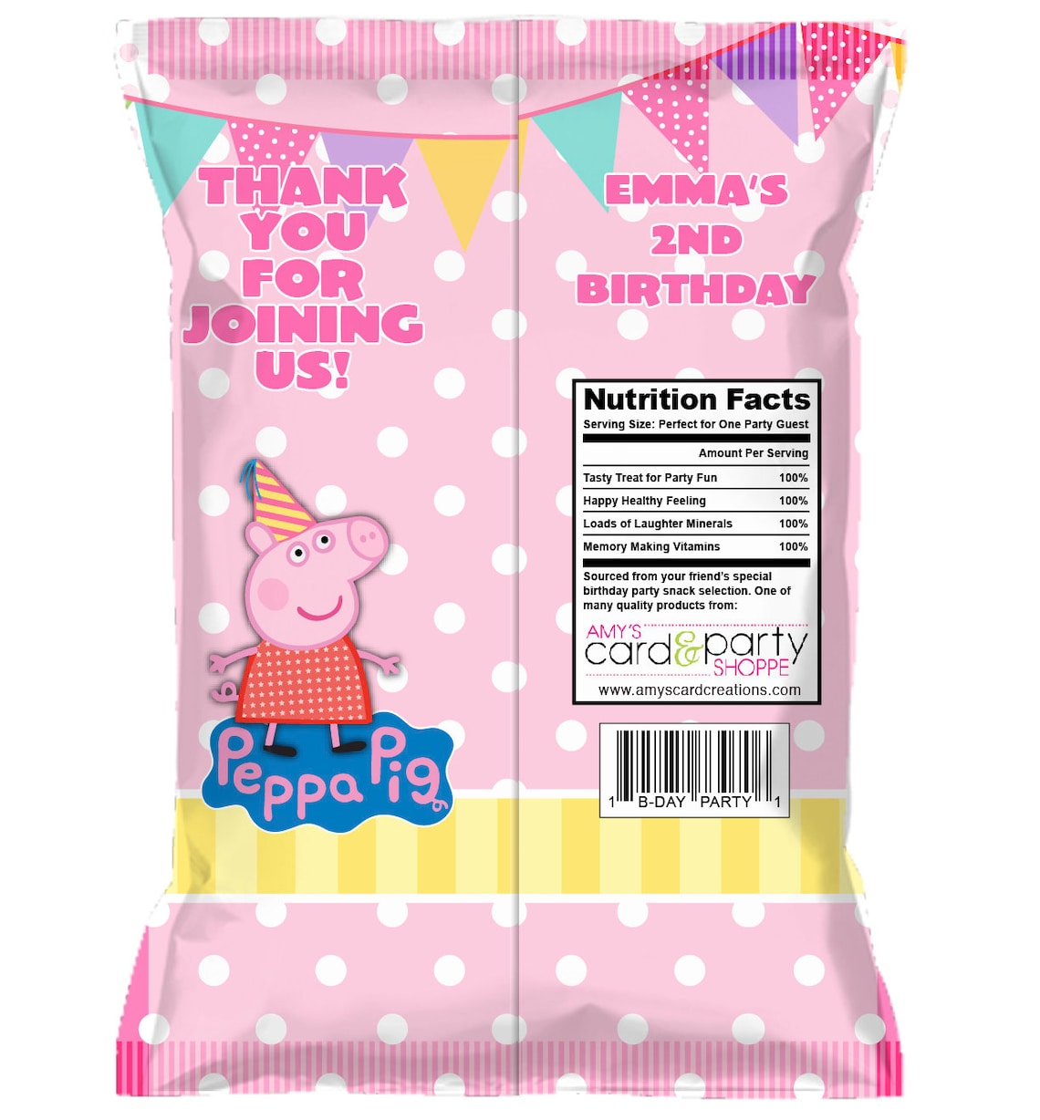 Peppa Pig 12 pack Custom Chip Bags Snack Pouches Etsy