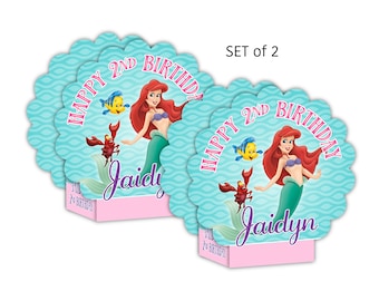 The Little Mermaid, Original Animated Movie, OG Ariel, Birthday Personalized Table Centerpiece SET of TWO