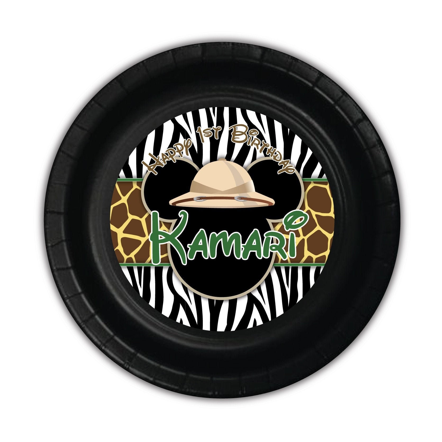 Mickey mouse jungle safari party personalized meal plates pack of 12