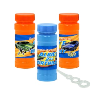 Wheels race car hot super cars bubbles party favors, set of 12