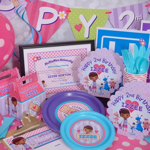 Doc Mcstuffins Birthday Party Personalized Gable Favor Boxes Etsy