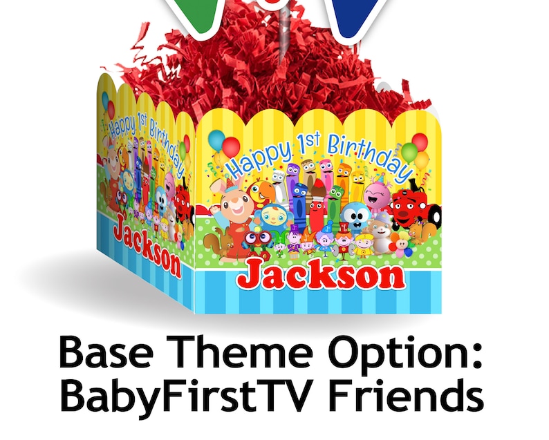 Color Crew BabyFirstTV Birthday Personalized Table Centerpiece, color crew party supplies, color crew table centerpiece