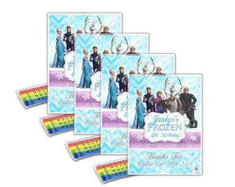 Frozen Party Favor, Coloring Book Pages, 4 guest packs