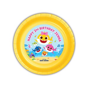 Baby Shark Birthday Party Personalized Cake Plates, 12count, Classic GIRL