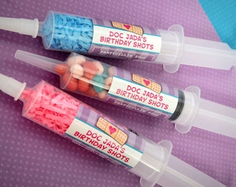 Doc mcstuffins pharmacy r.x. candy treat shots syringe favors  *read item description*