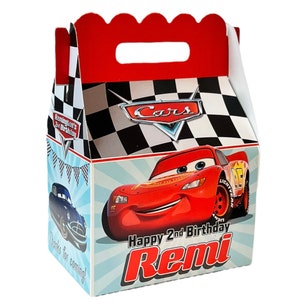 Cars Theme Lightening McQueen & Mater Party Personalized Favor Boxes, Pack of 8