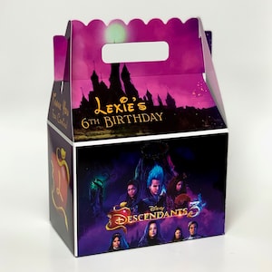 Decendants 3 Party, Personalized Gable Favor Boxes, pack of 8