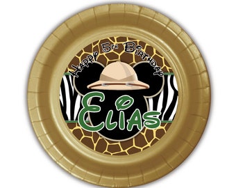 Mickey mouse jungle safari personalized cake plates, pack of 12