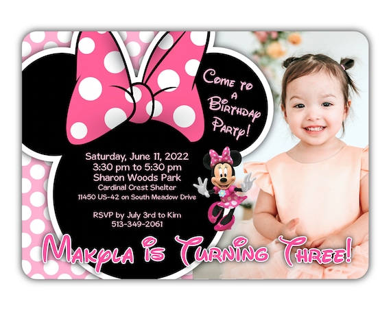 Minnie mouse outlet birthday invitations