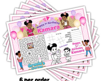 Manteles individuales para mesa de fiesta de cumpleaños de Gracie's Corner, 6 unidades