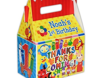 Babyfirst tv favorite friends birthday party, personalized gable favor boxes, pack of 8
