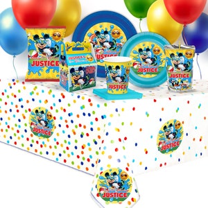 Mickey mouse pool party, swim, splash, water fun birthday party pack, deluxe party bundle for 12 guests