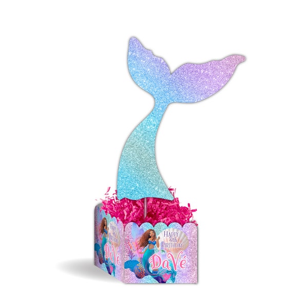 Little Mermaid 2023 Movie Birthday Party Personalized Table Centerpiece