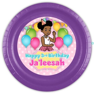 Gracie&#39;s Corner Custom Party Plates, Personalized MEAL Plates, Multi - Color,  12 count, Licensed Item
