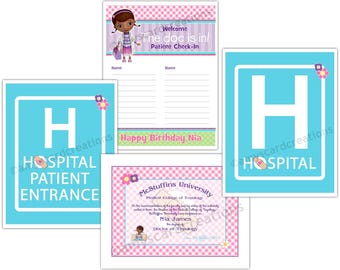 Doc McStuffins Birthday Party Signs Decoration Packs