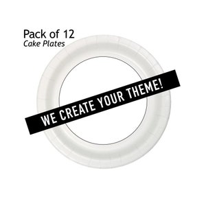 Confezione da 12 piatti per torta personalizzati/piatti di carta a tema della festa/richiesta di tema personalizzato