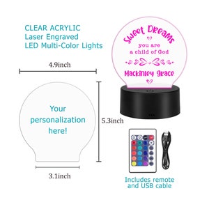 Laser Engraved Acrylic LED light Display Sign ROUND | Night Light | Choose Your Design | Inspirational Gift | Personalized Gift