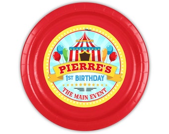 Circus Carnival Personalized Cake Plates, pack of 12