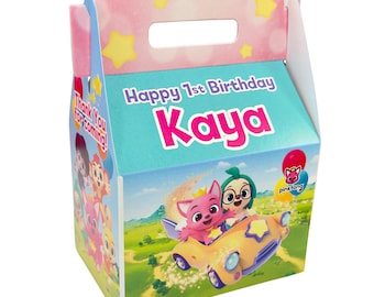 PinkFong Wonderstar Girl Party Favor Boxes, Set of 8, Personalized Gable Box Goody Bags
