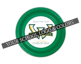 Graduation High School or College Personalized Paper Plates, pack of 12