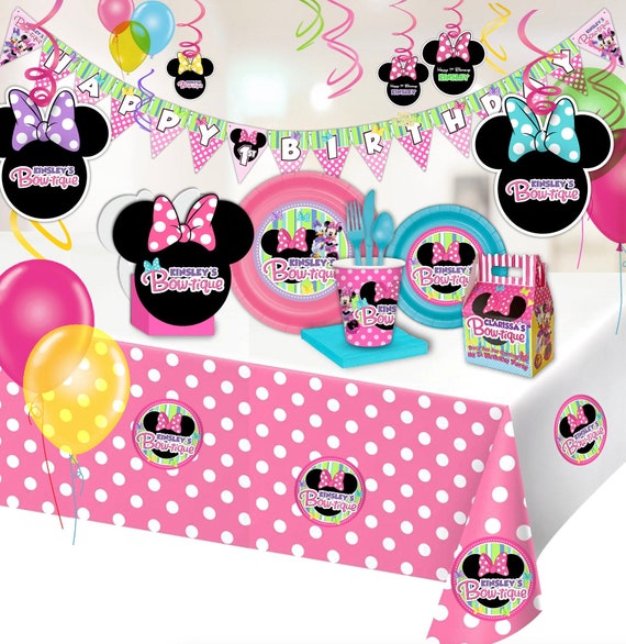 Minnie Mouse Party Supplies Pack - Etsy
