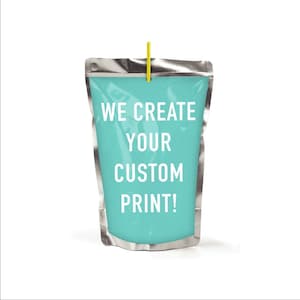 Custom print your theme custom capri sun juice pouch labels, set of 12
