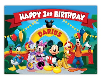 Mickey Mouse Clubhouse Party Decoration Large Vinyl Banner Backdrop