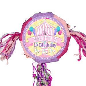 Circus Carnival Piñata, Personalized Custom Made for Pink Carnival Girl Party