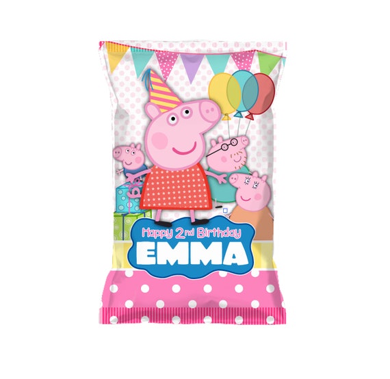 Peppa Pig 12 Pack Custom Chip Bags Snack Pouches Etsy