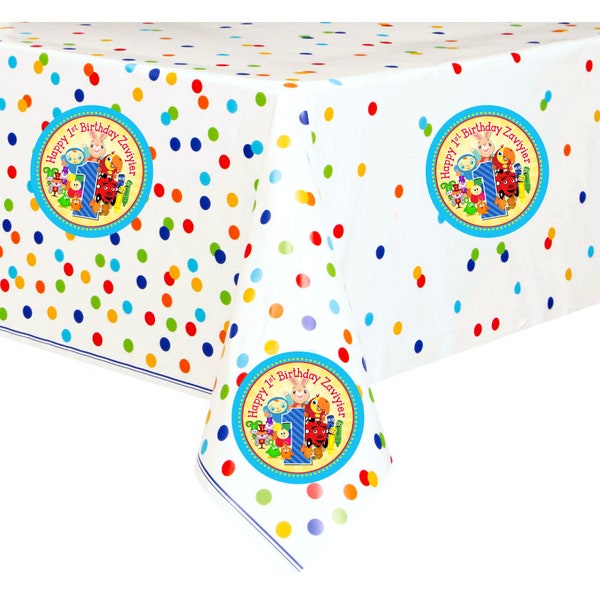 Choose any theme Party Table Cover with 6 custom stickers