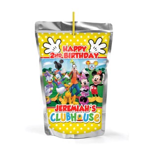 Mickey Mouse Clubhouse Capri Sun Juice Pouch Labels, SET of 12
