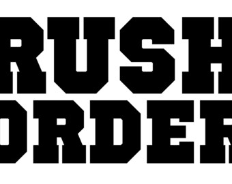 Production rush 1 business day turn-round, ships today or tomorrow
