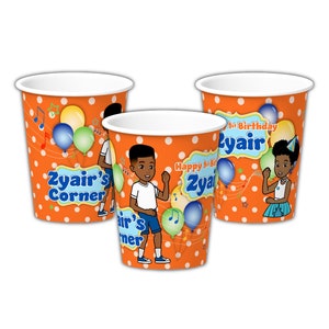 Gracie&#39;s corner birthday party for boy, personalized party cups, 12 count, official licensed item