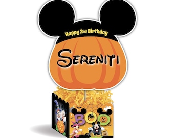Mickey & Minnie Halloween Birthday Party Table Centerpiece