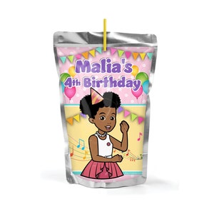 Gracie&#39;s corner© birthday party juice pouch labels, set of 12, officially licensed product