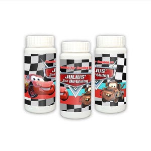 Cars movie bubbles party favors, set of 12, Lightning McQueen and Mater