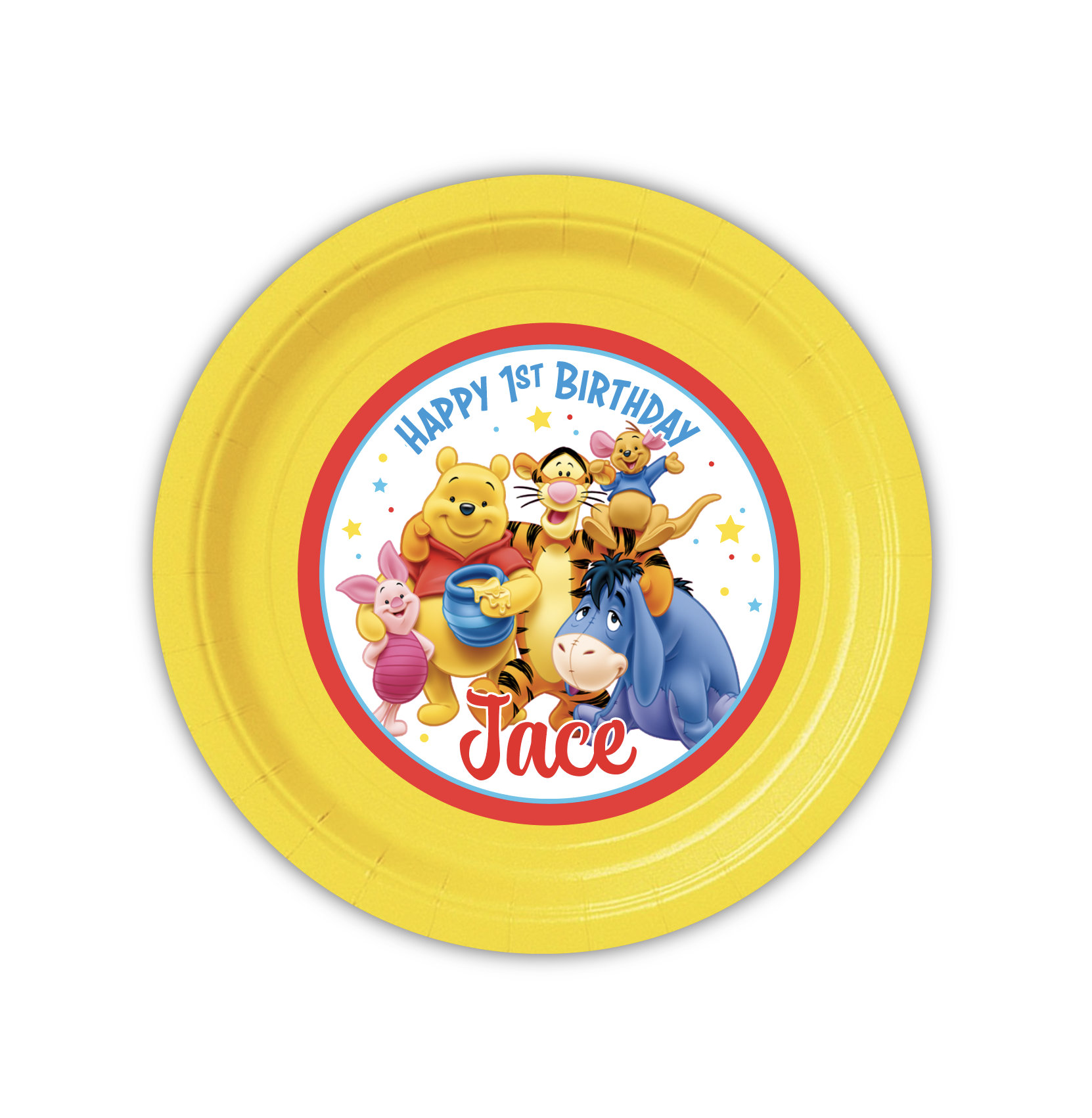 Winnie the Pooh and Tigger too Personalized Meal Plates pack of 12