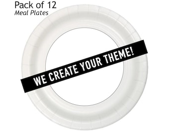 カスタムテーマパーティープレート：パーソナライズされた誕生日ミールプレート、12枚パック