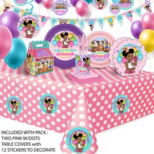 Gracie&#39;s Corner ULTIMATE Party Bundle Package in Pink Multi-Color Scheme for 12 Guests, Officially Licensed Items