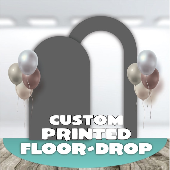 Custom Print, Your Theme Vinyl Floor-Drop, 72x36 inches, Straight Edge Half circle, party floor mat, floor covering backdrop mat