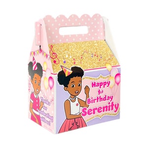 Gracie’s Corner party personalized favor boxes, pink & gold, gracie only, 8 count, official licensed product