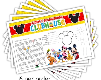 Mickey Mouse Clubhouse Personalisierte Tischsets für Partys, 6 zählen