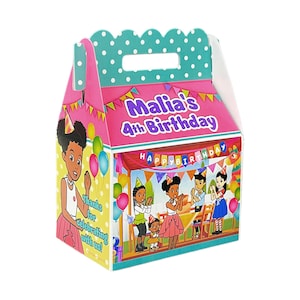 Gracie’s Corner party personalized favor boxes, pink multi color scheme, 8 count, official licensed product