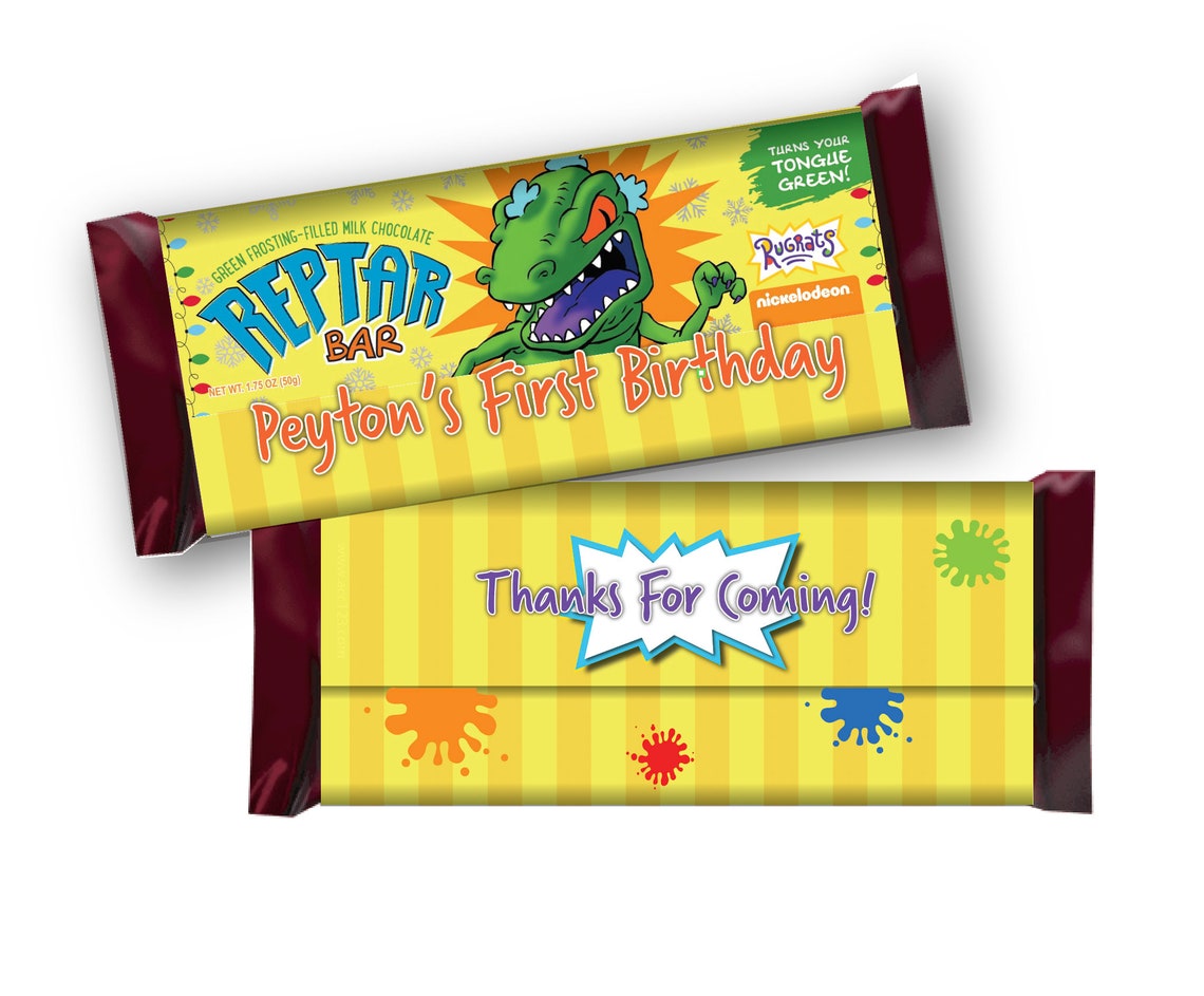 Rugrats Reptar Chocolate Candy Bar Wrappers SET of 12 Wraps | Etsy