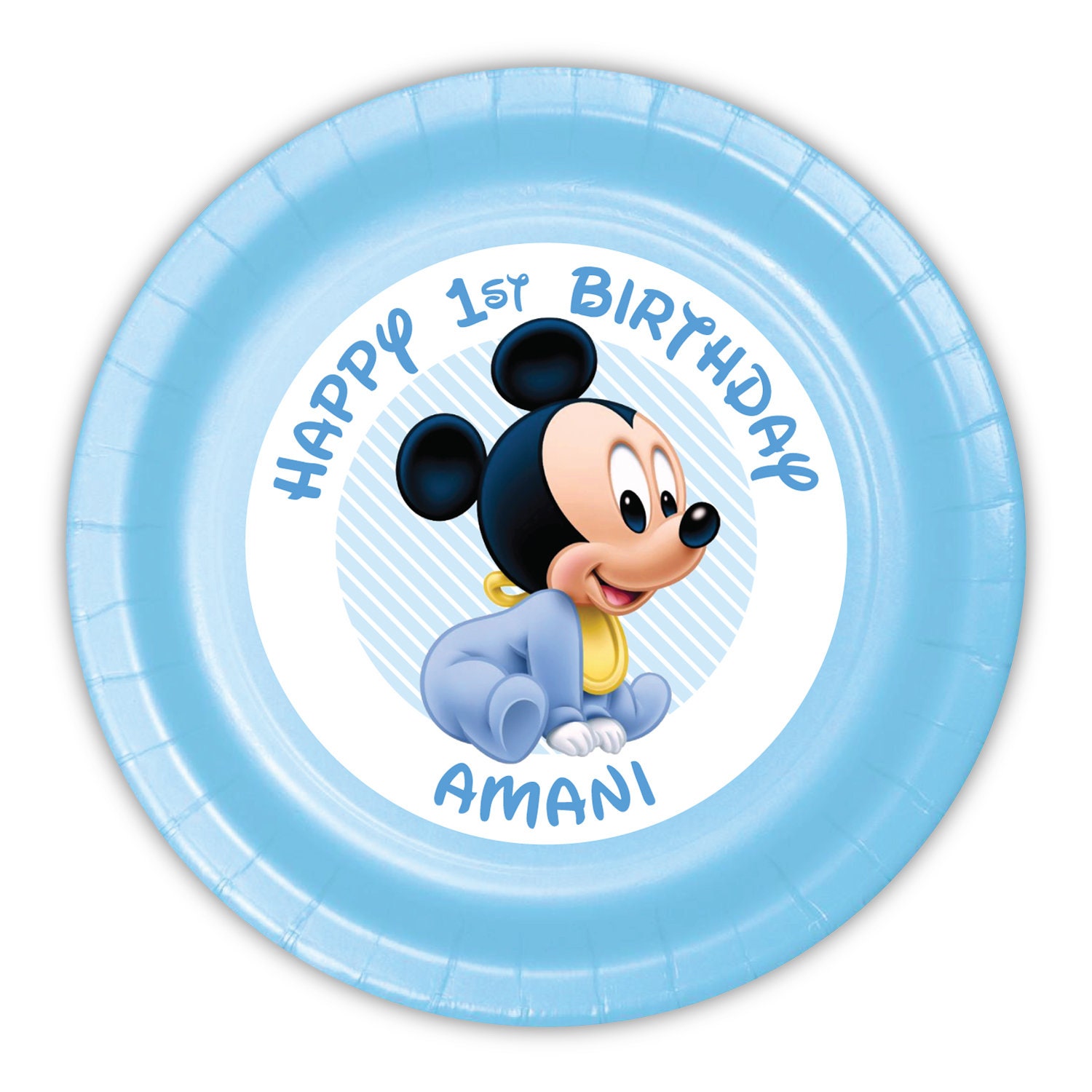 Mickey mouse clear party plates/labels-Mickey mouse party supplies-dig –  Personalize Our Party