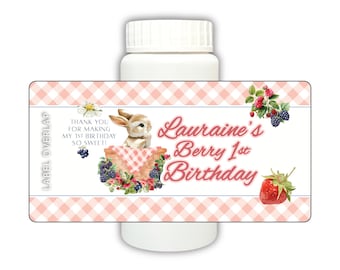 Berry 1st Birthday Party Bubbles Party Favors, Set of 12