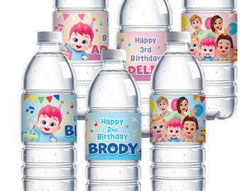 Bebefinn Personalized Water Bottle Labels, PACK of 15